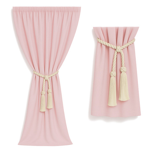 Zasłona pudrowy róż +...