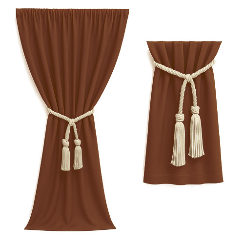 Zasłona brązowa + ozdoba...