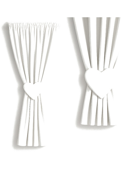 Zasłona ciepły biały + ozdoba serce