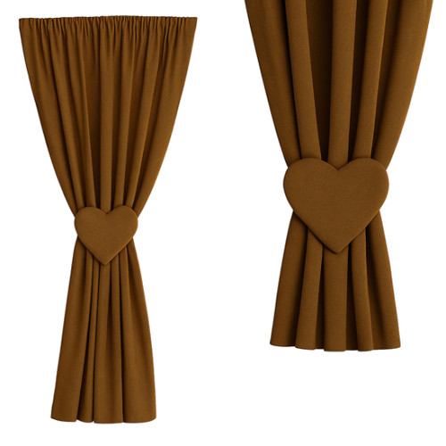 Zasłona brązowa + ozdoba serce