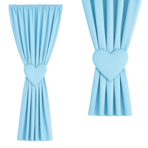 Zasłona niebieska + ozdoba...