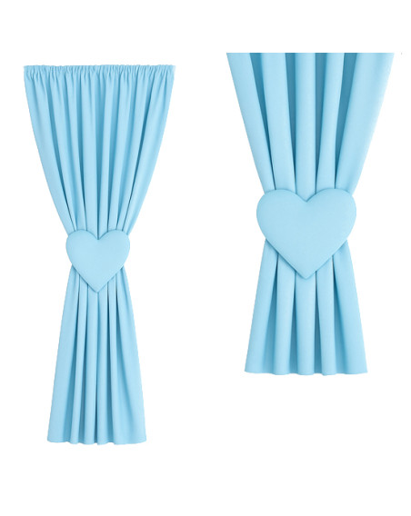 Zasłona niebieska + ozdoba serce