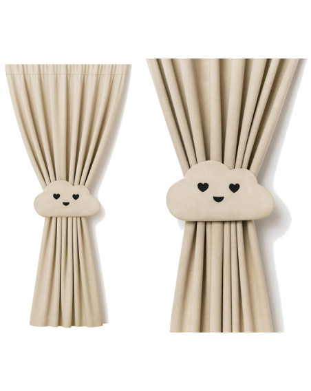 Zasłona beżowa + ozdoba chmurka