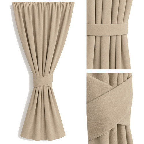 Zasłona beżowa + ozdoba pasek