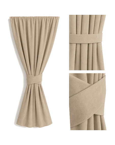 Zasłona beżowa + ozdoba pasek