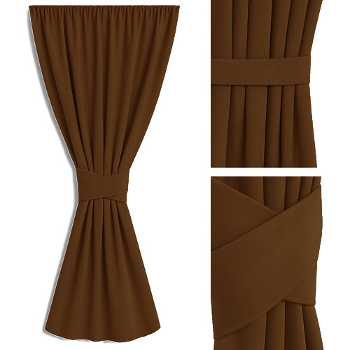 Zasłona brązowa + ozdoba pasek