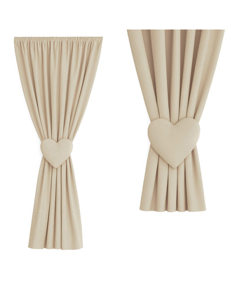 Zasłona na miarę beżowa + ozdoba serce