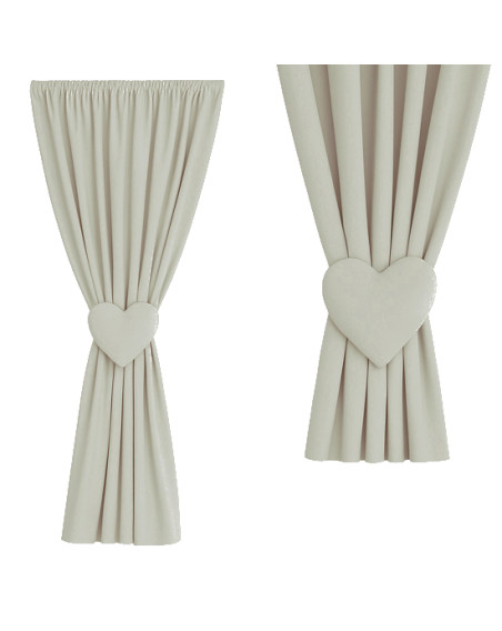 Zasłona na miarę szarobeżowa + ozdoba serce