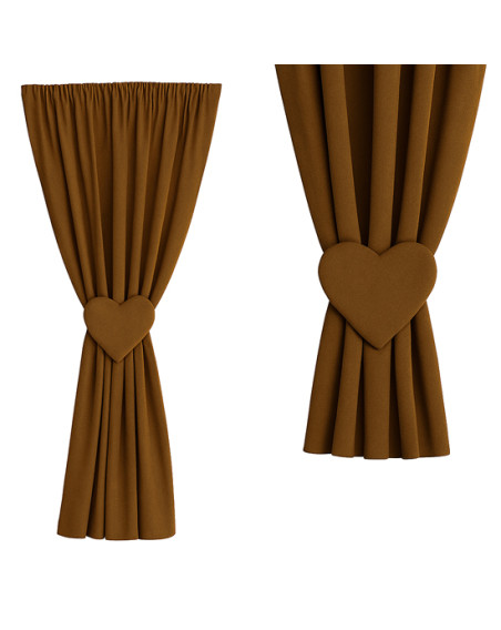 Zasłona na miarę brązowa + ozdoba serce