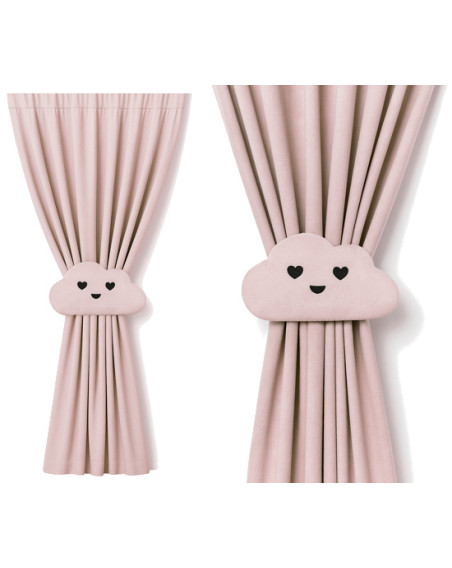 Zasłona na miarę pudrowy róż + ozdoba chmurka