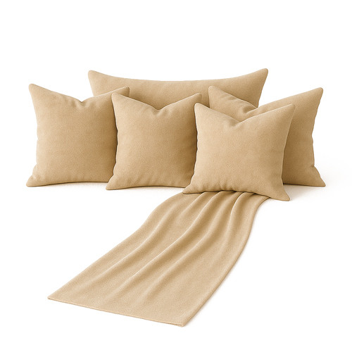 Zestaw beżowy 6w1 - narzuta...