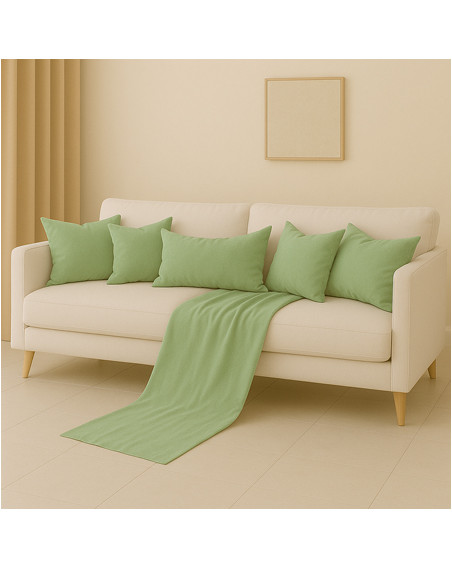 Zestaw jasny zielony 6w1 - narzuta + poduszki