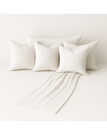 Zestaw ciepły biały 6w1 - narzuta + poduszki