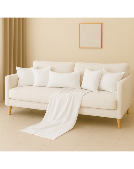 Zestaw ciepły biały 6w1 - narzuta + poduszki